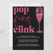 大晦日パーティーホットピンク応援 招待状 (正面)