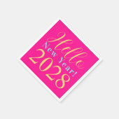 大晦日パーティーホットピンク スタンダードカクテルナプキン (角)