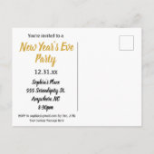 大晦日パーティーヴィンテージアールデコ インビテーションポストカード (裏面)