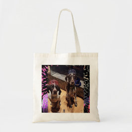 大晦日パーティー犬花火予算トート トートバッグ
