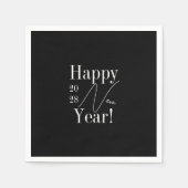 大晦日パーティー白黒 スタンダードカクテルナプキン (正面)