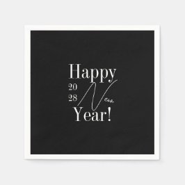 大晦日パーティー白黒 スタンダードカクテルナプキン