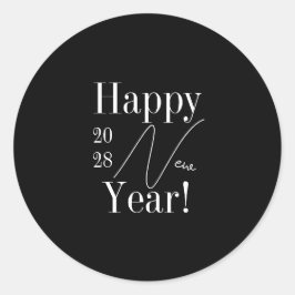 大晦日パーティー白黒 ラウンドシール