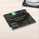 大晦日パーティー花火お祝い ペーパーコースター (アングル)