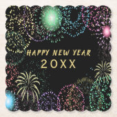 大晦日パーティー花火お祝い ペーパーコースター (正面)