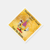 大晦日パーティー金ゴールドかわいい幸せ絵文字 スタンダードカクテルナプキン (角)