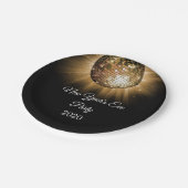 大晦日パーティー金ゴールドディスコボール ペーパープレート (アングル)