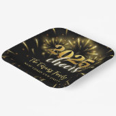 大晦日パーティー金ゴールド&ブラック ペーパープレート (傾斜あり)
