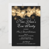 大晦日パーティー金ゴールド《写真》ぼけ味灯 招待状 (正面)