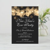 大晦日パーティー金ゴールド《写真》ぼけ味灯 招待状 (スタンド正面)