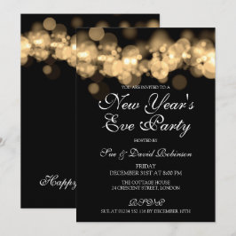 大晦日パーティー金ゴールド《写真》ぼけ味灯 招待状
