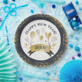 大晦日パーティー黄金のバルーン ペーパープレート (パーティー)