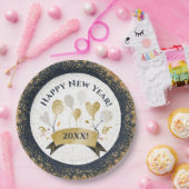 大晦日パーティー黄金のバルーン ペーパープレート (パーティー)