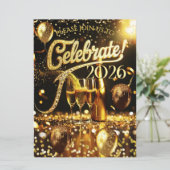 大晦日パーティー お祝い ワインボトル ストリーマー 招待状 (スタンド正面)