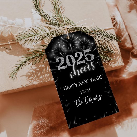 大晦日パーティー シルバー＆ブラック ギフトタグ