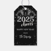 大晦日パーティー シルバー＆ブラック ギフトタグ (正面)
