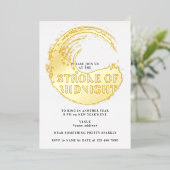 大晦日パーティー 時計が12時を打つと 箔招待状 (立ち正面)