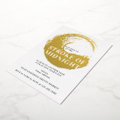 大晦日パーティー 時計が12時を打つと 箔招待状 (回転した状態)