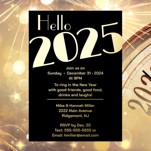 大晦日パーティー 箔招待状