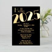 大晦日パーティー 箔招待状 (立ち正面)