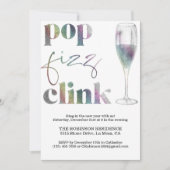 大晦日パーティー　虹色スパークル　乾杯 招待状 (正面)