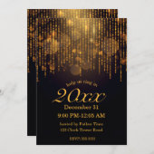 大晦日パーティー(金ゴールド灯) 招待状 (正面/裏面)