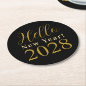 大晦日ブラック金ゴールドパーティー ラウンドペーパーコースター (アングル)