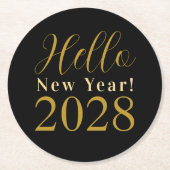 大晦日ブラック金ゴールドパーティー ラウンドペーパーコースター (正面)