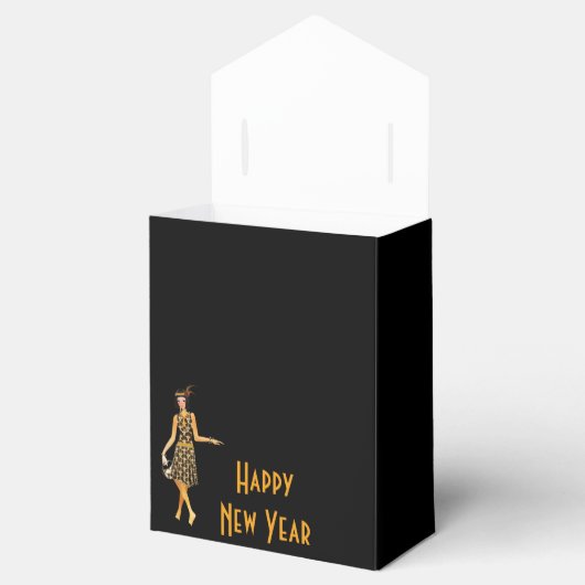 大晦日ブラック金ゴールド1920年のアートデコ フェイバーボックス (オープン)