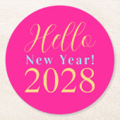 大晦日ホットピンクパーティー ラウンドペーパーコースター (正面)