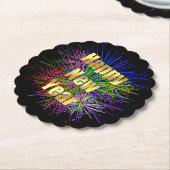 大晦日ホリデーパーティー花火 ペーパーコースター (アングル)