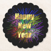 大晦日ホリデーパーティー花火 ペーパーコースター (正面)