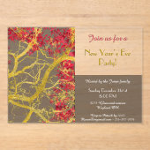 大晦日金ゴールドの赤離れい アクリル招待状 (正面)