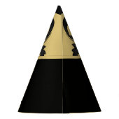 大晦日金ゴールドブラックダマスクモチーフパーティー帽子 パーティーハット (裏面)