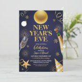 大晦日金ゴールド2024年パーティーお祝い 招待状 (スタンド正面)