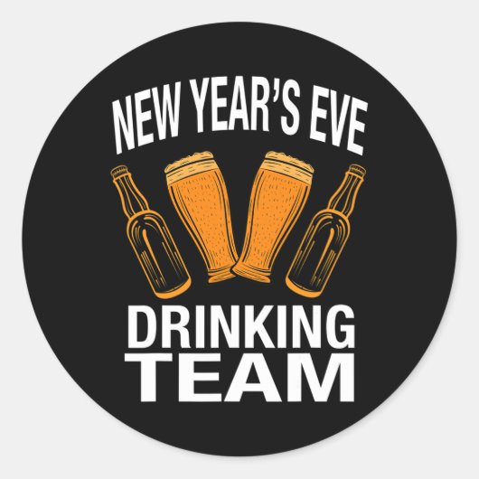 大晦日飲み会チーム、面白い大晦日 ラウンドシール (正面)