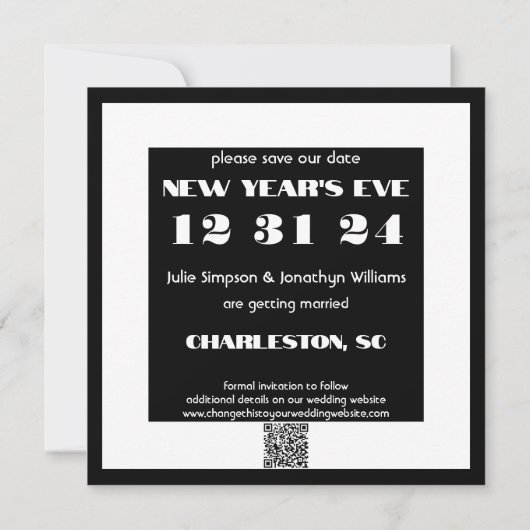 大晦日12 31 24の日付を保存結婚する セーブザデート (裏面)