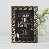 大晦日20年代のアールデコ金ゴールド 招待状 (スタンド正面)