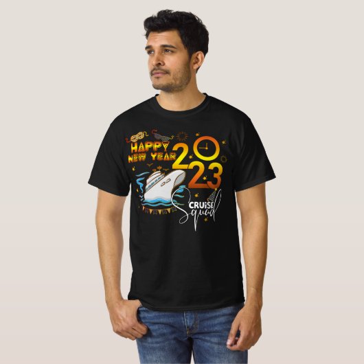 大晦日2023クルーズパーティーファミリーグループフレンド Tシャツ (正面フル)