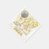 大晦日2024シャンパンバルーングリッター スタンダードカクテルナプキン (角)