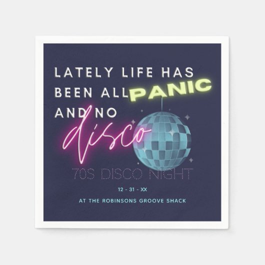 大晦日70年代パーティー スタンダードカクテルナプキン (正面)