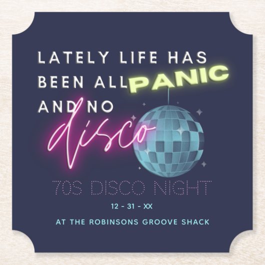 大晦日70年代パーティー ペーパーコースター (正面)