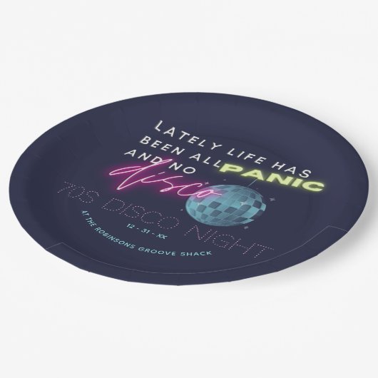 大晦日70年代パーティー ペーパープレート (アングル)