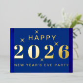大晦日+年末年始+パーティー+箔押し+招待状 箔招待状 (立ち正面)