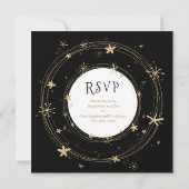 大晦日、星、黒金ゴールド、パーティー 招待状 (裏面)