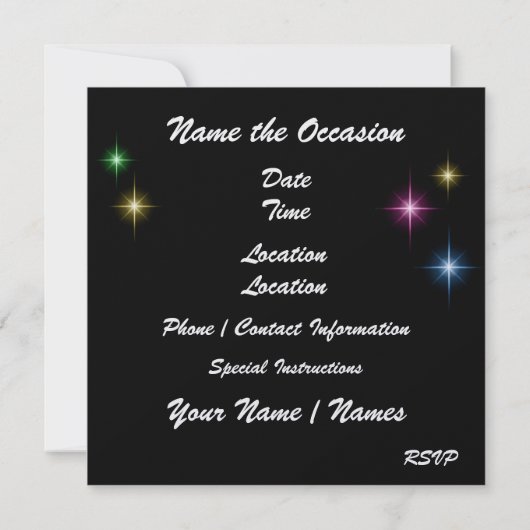 大晦日/特別パーティー- SRF 招待状 (裏面)