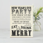 大晦日 - 食べて 飲んで 楽しく 祝賀会の招待状 招待状 (スタンド正面)