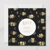 大晦日，黒，白，金ゴールド,パーティー 招待状 (裏面)