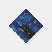 大晦日 0時の花火と街の光 スタンダードカクテルナプキン (角)