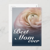 大最高のきなピンクのバラを持つ母さん シーズンポストカード (正面/裏面)